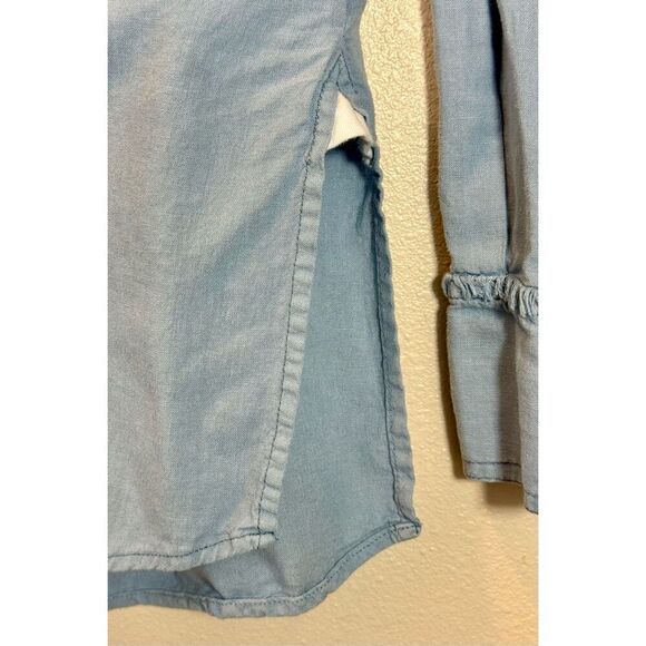 Free People We The Free Keep It Simple Blue Button Down Babydoll Style Shirt XS - Picture 5 of 11